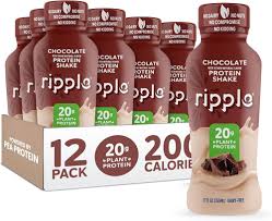 Amazon.com : Ripple Vegan Protein Shake | Chocolate | 20g Nutritious Plant  Based Pea Protein | Shelf Stable | No GMOs, Soy, Nut, Gluten, Lactose | 12  Oz, 12 Pack : Health & Household